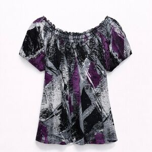 🖤🩶 Abstract Print Blouse